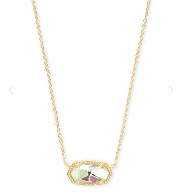 Kendra Scott- Elisa Pendant Necklace in Gold Dichroic Glass
